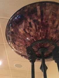 Amber Glass Lamp Dome Floor Lamp with Horse Head Detail