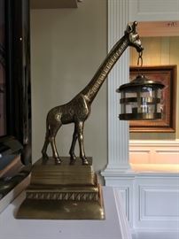Brass Giraffe Tea Light Lantern, PAIR