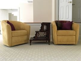 Microfiber Swivel Tub Chairs from Natuzzi