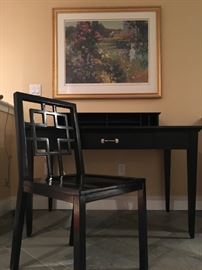 Black Lacquer Lattice Chair 