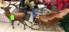 Vintage Reindeer and Sleigh