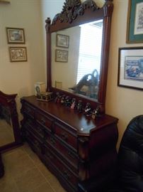 dresser and mirror