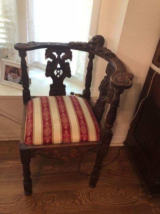 Carved Antique corner chair