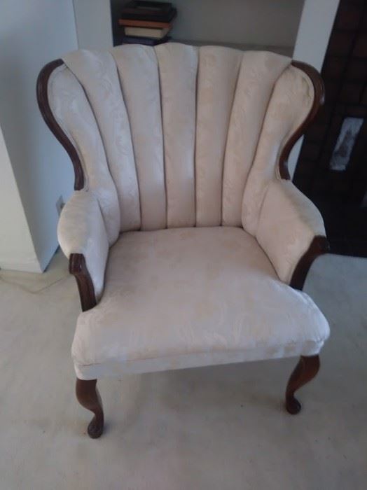 White Victorian style chair.