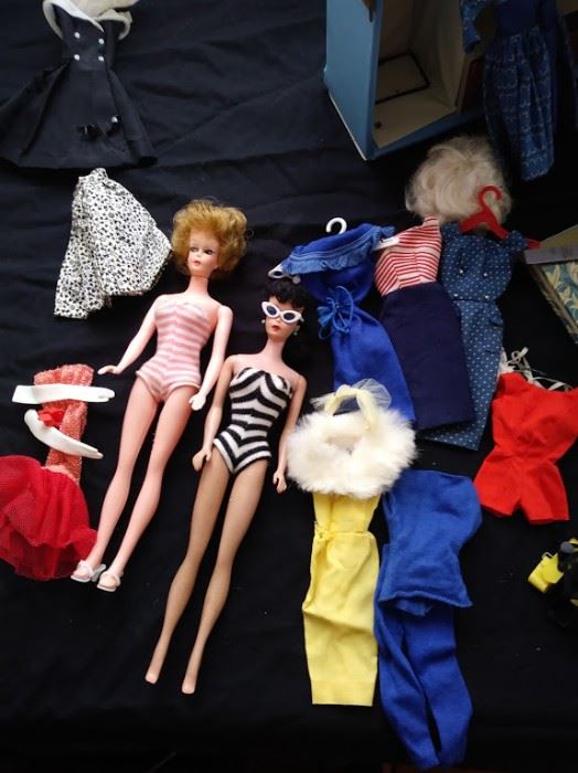 Vintage Barbie fashions.