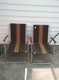 Vintage lawn chairs.