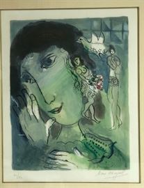 Lot 39 Original MARC CHAGALL Signed Color Lithograph Pri