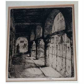 Lot 40 ERNEST D. ROTH Architectural Etching. Venice. Mon
