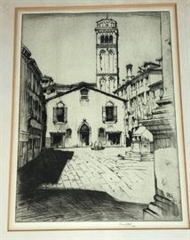 Lot 41 ERNEST D. ROTH Architectural Etching. Venice. Cou