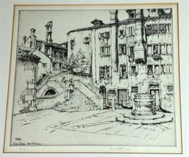 Lot 43 ERNEST D. ROTH Architectural Etching. Venice. Cam