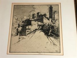 Lot 44 ERNEST D. ROTH Architectural Etching. Fortified c