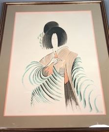 Lot 56 AL HIRSCHFELD Portrait Print Japanese Woman with 