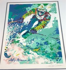 Lot 58 LEROY NEIMAN Signed Print Skier. Signed and dated