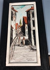 Lot 59 HOMER COSTELLO Modernist Town Village Oil Paintin