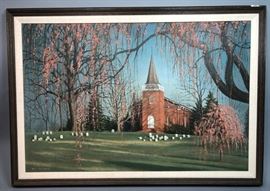 Lot 86 Huntsberger, 1988, oil painting on canvas, church