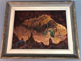 Lot 92 Book Illustration Oil painting on board, men expl