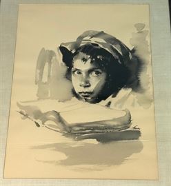 Lot 96 Sandoer Lieberman. Indian ink wash painting. Titl