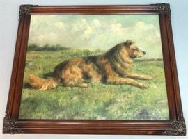 Lot 100 H. Boynton, 1901, oil painting on canvas, dog lyi