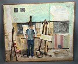 Lot 102 V. Wilson, oil painting on canvas, artist studio