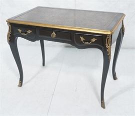 Lot 114 Decorator Ebonized French Style Leather Top Desk.
