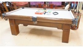 Lot 125 OLHAUSEN Billiard Pool Table  Accessories. Wood 