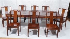 Lot 132 9pc Asian Inspired Dining Set. Square Dining Tabl