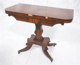 Lot 143 Antique Inlaid Mahogany Game Table. Inlaid flip t