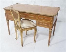 Lot 158 Vintage French Style Desk  Chair. Gilt Bronze Or