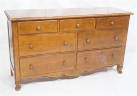 Lot 165 Lg Italian 7 Drawer Vintage Maple Dresser. Bullno