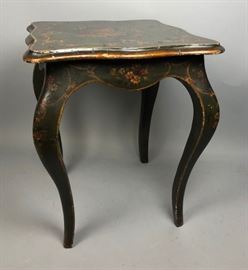 Lot 166 Vintage Folk Art Painted Side Table. French style