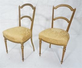 Lot 174 Pr Petite French Style Gilt Carved Wood Side Chai
