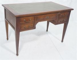 Lot 185 Antique Green Leather Top Writing Desk. Tapered s