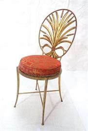 Lot 188 Italian Style Modernist Gilt Metal Side Chair. Wh