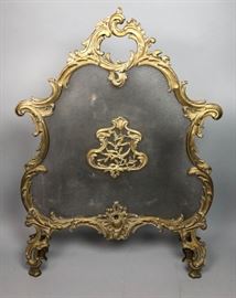 Lot 193 Antique Decorative Brass Fire Screens. Fireplace.