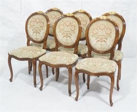 Lot 261 6 Balloon Back Dining Chairs. Carved gilt shell c