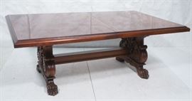 Lot 366 Banded Mahogany Dining Table Heavy Double Pedesta