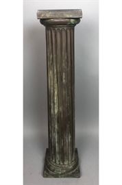 Lot 231 Vintage Granite Top Metal Column Form Stand. Holl