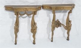 Lot 237 Pr Antique Winged Figural Hall Console Tables. Sh