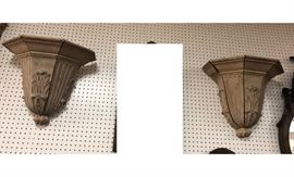 Lot 247 Pr Decorator Carved Wood Wall Sconce Brackets. Tr