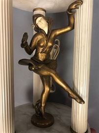 Lot 269 Art Deco Period Alabaster Figural Table Lamp. Gil