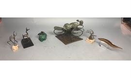 Lot 275 6pc Modernist Figural Sculpture Lot. Pair of danc