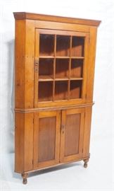 Lot 278 Large 2 Part Antique Corner Cupboard China Cabine