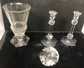Lot 282 4pc VAL ST. LAMBERT French Crystal Tableware Lot.