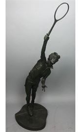 Lot 284 M.Young 1974 Figural Clad Male Tennis Player Scul