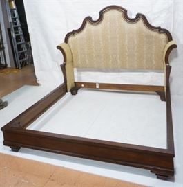 Lot 286 Large Oversized Upholstered Wood Frame KING Bed. 