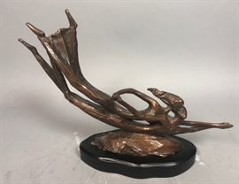 Lot 310 KIM B Modernist Bronze Figural Sculpture. Abstrac