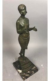 Lot 316 LE FAQUAYS Art Deco White Metal Art Deco Sculptur