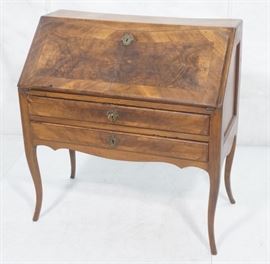 Lot 321 Antique French Drop Front Writing Desk. Shaped dr