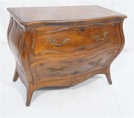 Lot 329 HENREDON French Style Bombe Chest Commode. Bowed 