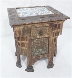 Lot 336 Persian Tile Antique Architectural Cabinet. Polyc